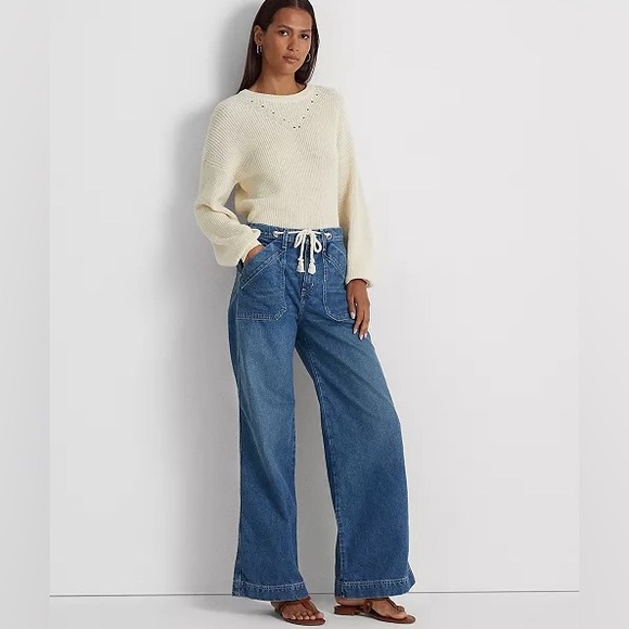 NWT Lauren Ralph Lauren Black Label Wide Leg HW Jeans - Picture 2 of 13